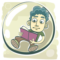 man living in bubble.