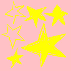 Obraz premium star hand drawn doodle sketch