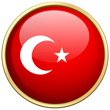 Flag of Turkey on round badge