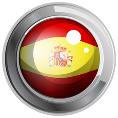 Flag of Spain in round icon