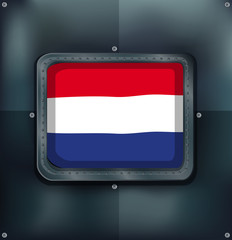 Flag of Russia on metalic frame