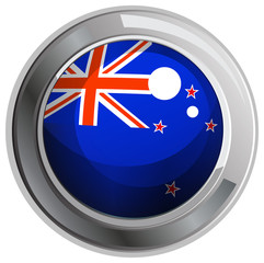 Flag of New Zealand in round icon