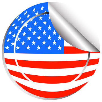 Sticker design for flag of USA