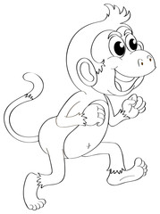 Doodle animal for cute monkey
