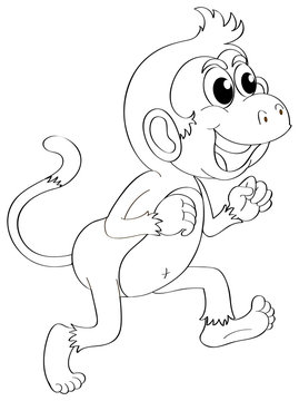 Doodle animal for cute monkey