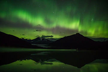 Green lights above the glacier