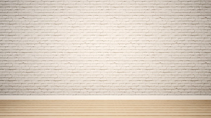 empty room and white brick wall in apartment or home - 3D Rendering