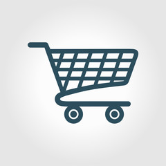 Flat icon of shopping chart. Add a product to the cart.