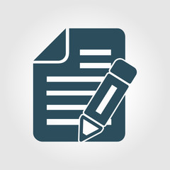 Fototapeta premium Make a request. Fill documents. Write the data into the document.