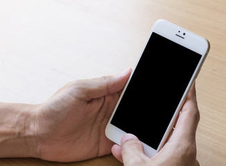 man hand is using smartphone