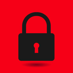 Lock icon. User login or authenticate icon.  Flat design style. 