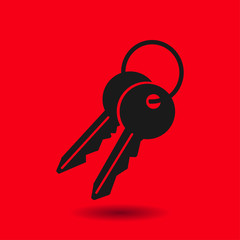 Key icon. Lock symbol. Security sign. Flat design style.