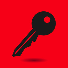 Key icon. Lock symbol. Security sign. Flat design style.
