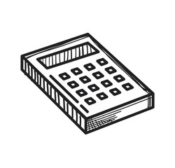 hand draw doodle calculator icon