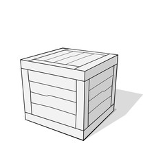3D crate executed in cartoon style. Vector template on a theme of cargoes and warehouses.