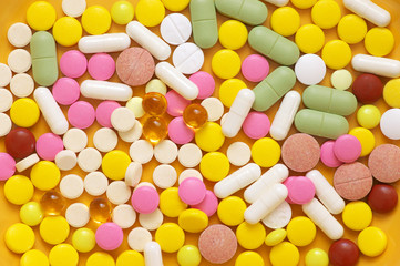 Heap of colorful pills