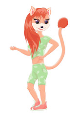 A beautiful kitty. Healthy lifestyle.