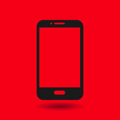 Vector illustration of smartphone icon. Flat design style. 