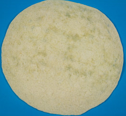 Empty tortilla isolated on blue