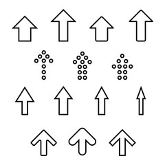 Set of silhouettes arrows.