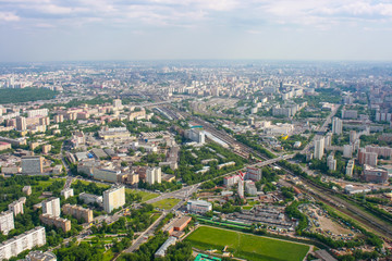 view of Moscow from the Ostankino television tower