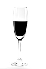 Black Galingale wine in a glass of wine In the black and white style 