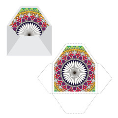 Mandala pattern paper sleeve template