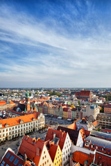 Naklejka premium Old Town In City Of Wroclaw From Above