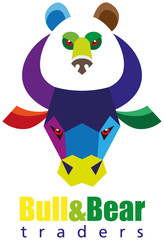 Traders. Symbol. Bull and Bear. Multicolor