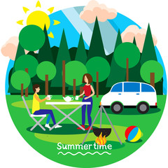 Summertime vacation / Creative conceptual vector. Summertime vacation.