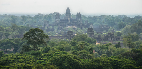 View of Angkor Wat bird's eye view - obrazy, fototapety, plakaty
