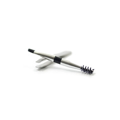 Cosmetic set : spoolie brush, tweezers, angled brush isolate on white background