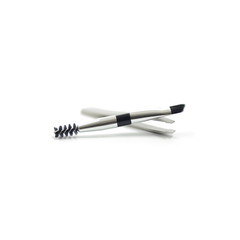 Cosmetic set : spoolie brush, tweezers, angled brush isolate on white background