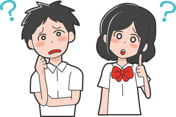 疑問を持つ学生のイラスト