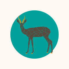 Vector gazelle  in a polygon style. 