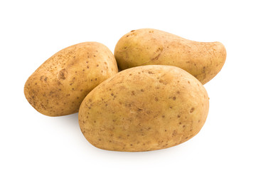 Potato on white background