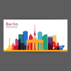 Berlin colorful architecture vector illustration.