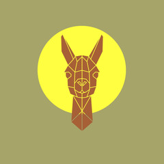 Vector illustration of head lama in geometry style. © greens87