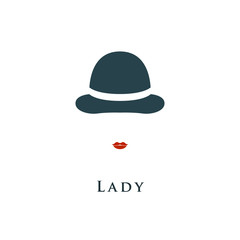 Beautiful woman wearing vintage hat. 