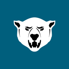 polar bear face vector illustration style Flat