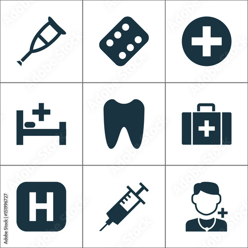 medicine icons set collection