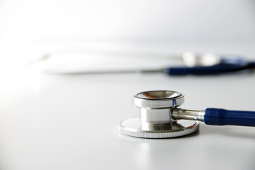 stethoscope on the doctor's table heart Heart Check.Concept healthcare.