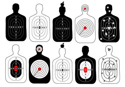 target range shoot human vector set