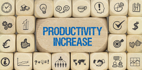 Productivity Increase / Würfel mit Symbole