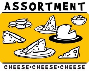 Cheese in a plate set