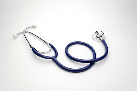 stethoscope on white background, health care medical technology concept, soft focus, selective focus.