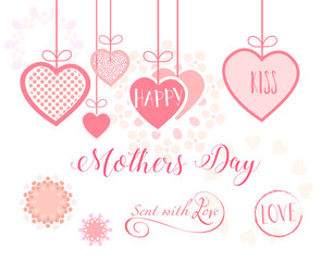 Happy Mother's day greeting card, poster, banner design template. Vector illustration. Vintage style