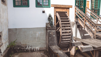 Старинная водяная мельница в городе Ческе-Крумлов, Чехия