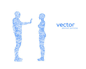 Vector illustration of couple on white background.