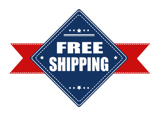 Free shipping label with ribbon